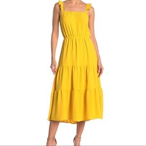 NWT! Superfoxx Ruffle Strap Tiered Midi Dress